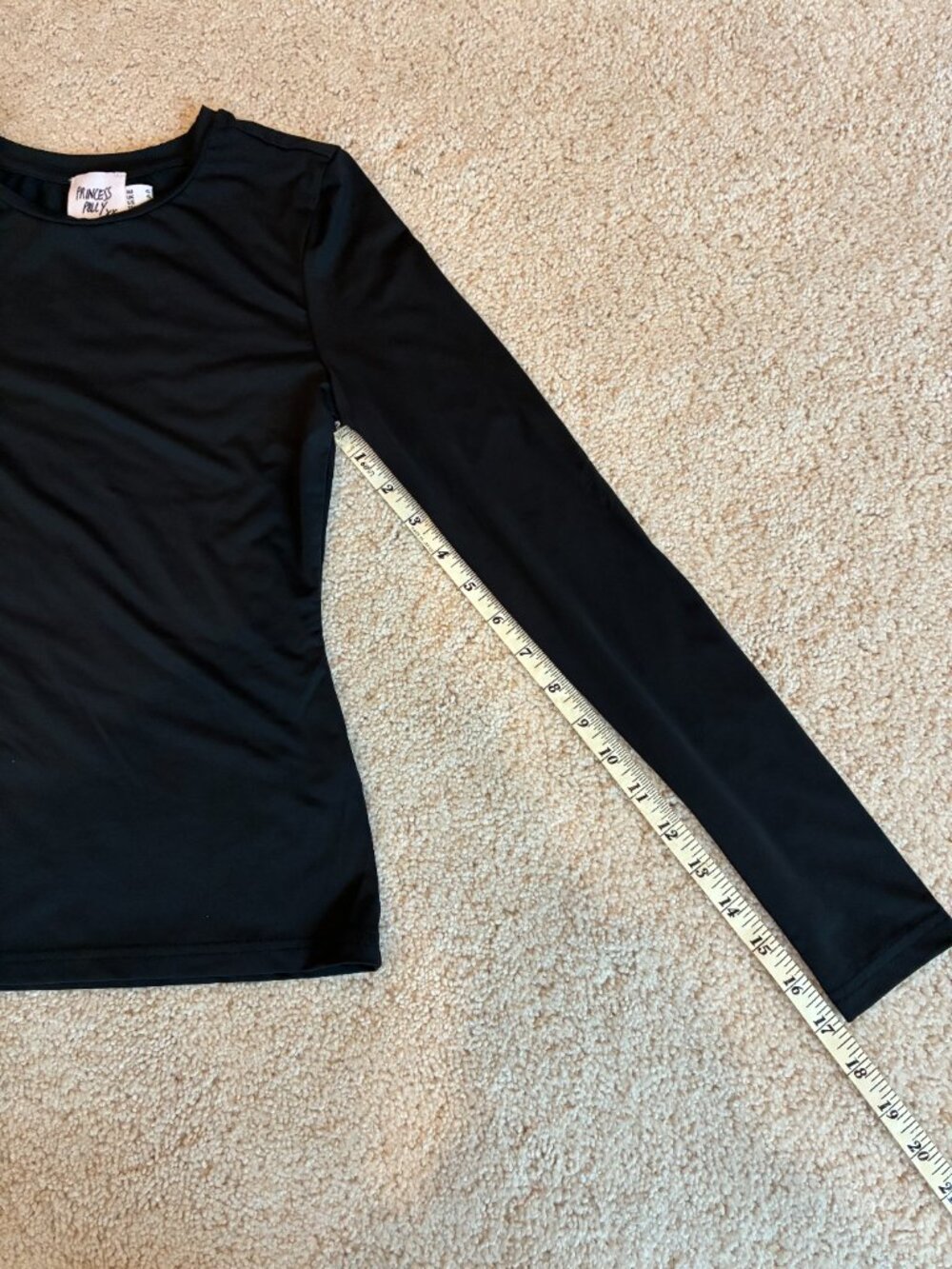 Princess Polly Black Crew Neckline Long-Sleeve Top Shirt - Picture 7 of 9
